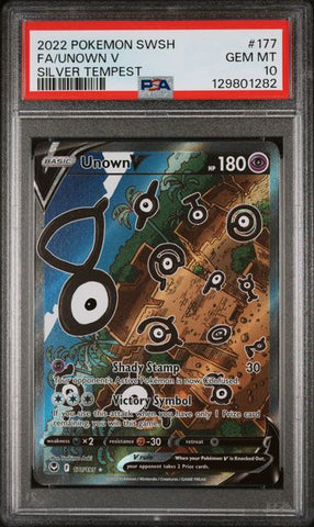 Unown V 177/195 Silver Tempest PSA 10 129801282