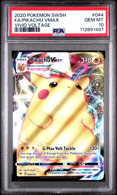 Pikachu VMAX 044/185 Sword & Shield: Vivid Voltage PSA 10 112891497