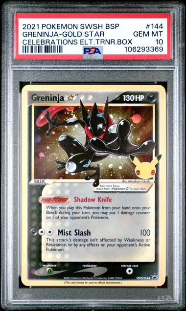 Greninja Gold Star SWSH144 Celebrations PSA 10 106293369