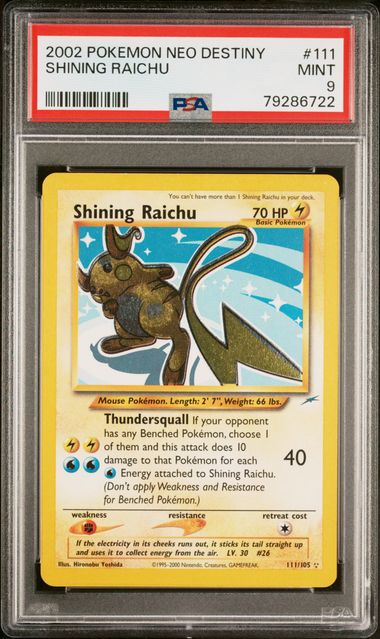 Shining Raichu 111/105 Neo Destiny PSA 9 79286722