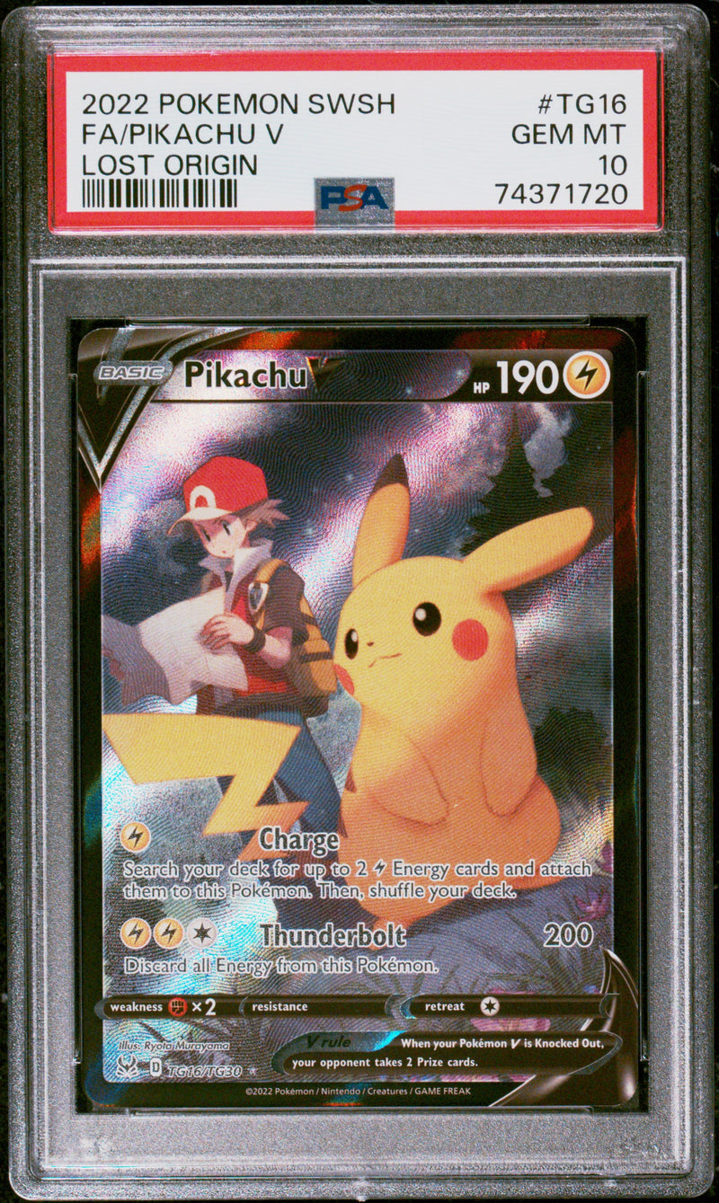Pikachu V TG16/TG30 Full Art Lost Origins PSA 10 92785481