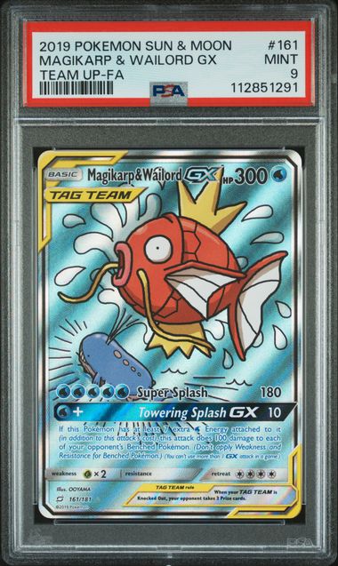 Magikarp & Wailord GX 161/181 Team Up PSA 9 112851291