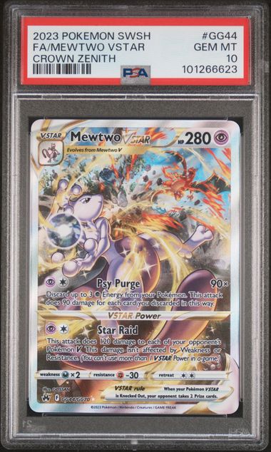 Mewtwo VSTAR GG44/GG70 Crown Zenith PSA 10 101266623