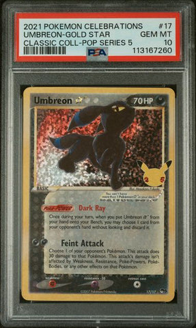 Umbreon Gold Star 17/17 Celebrations: Classic Collection PSA 10 113167260