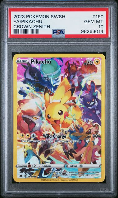 Pikachu 160/159 Crown Zenith PSA 10 98263014