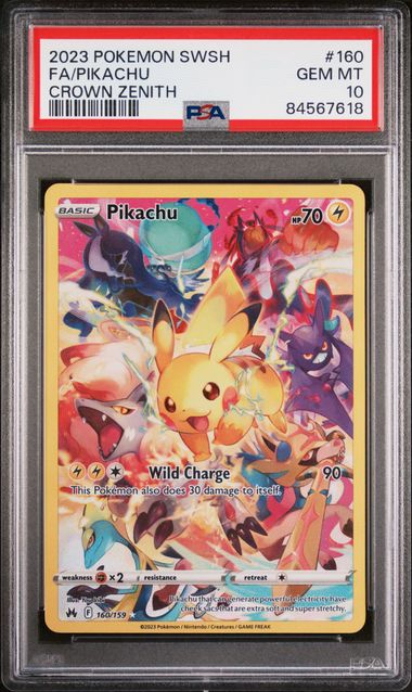 Pikachu 160/159 Crown Zenith PSA 10 84567618