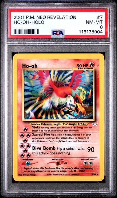 Ho-oh - Holo 7/64 Neo Revelation PSA 8 116135904