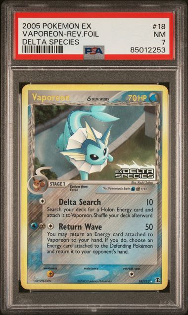 Vaporeon Delta Species - Rev. Holo 18/113 Delta Species PSA 7 85012253