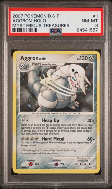 Aggron 1/123 Mysterious Treasures PSA 8 84541557