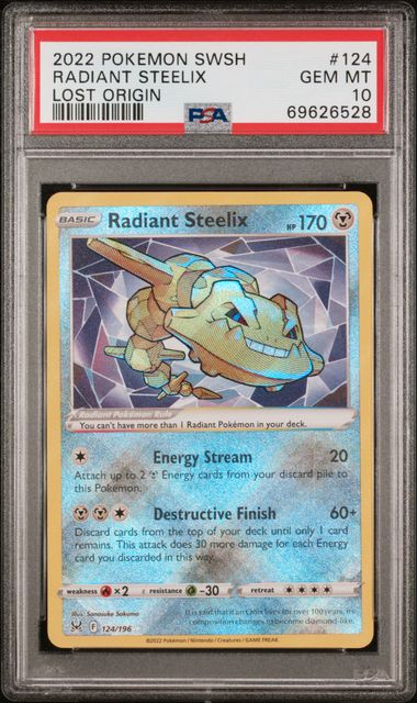 Radiant Steelix 124/196 Lost Origin PSA 10 69626528