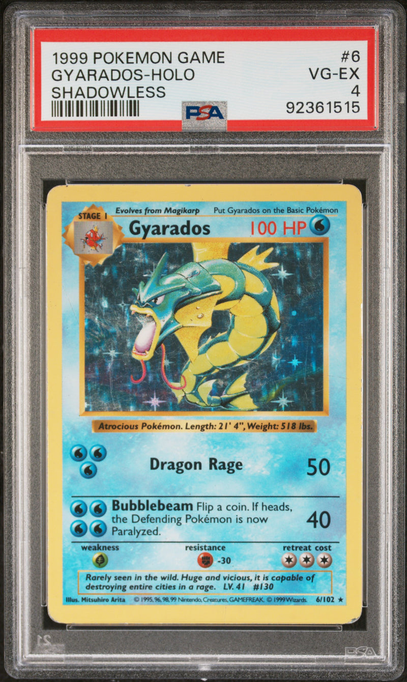 Gyarados 6/102 Shadowless Base Set PSA 4 92361515