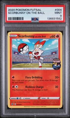 Scorbunny on the Ball 004/005 Pokemon Futsal PSA 9 136831582