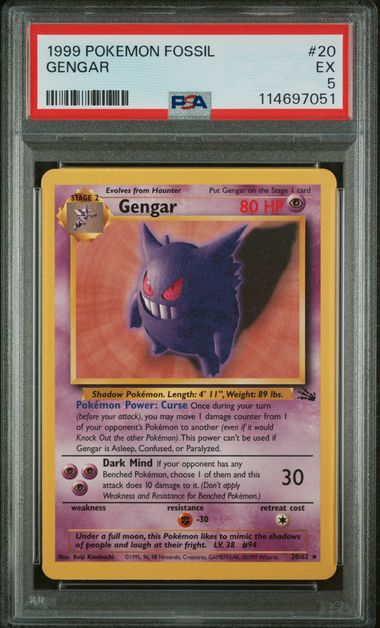 Gengar 20/62 Fossil PSA 5 114697051