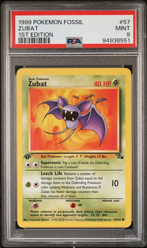 Zubat 57/62 Fossil 1st Edition PSA 9 94938551