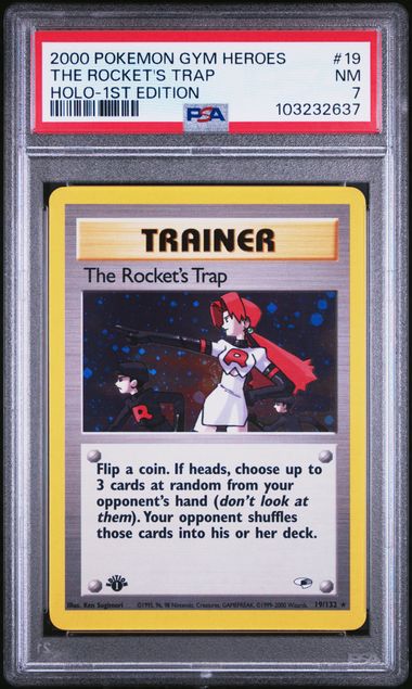 The Rocket's Trap 19/132 Gym Heroes 1st Edition PSA 7 103232637