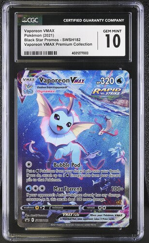 Vaporeon VMAX SWSH182 Black Star Promo CGC 10 4021277003