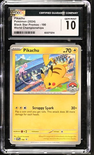 Pikachu 190 Scarlet & Violet Black Star Promo Worlds CGC 10 6022713214