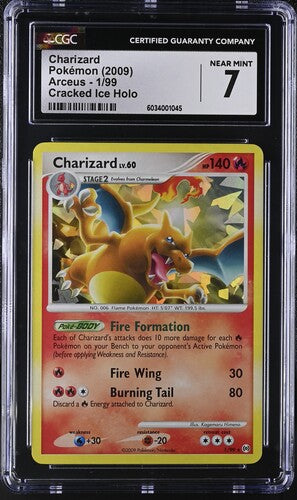 Charizard - Cracked Ice Holo 1/99 Platinum: Arceus CGC 7 6034001045