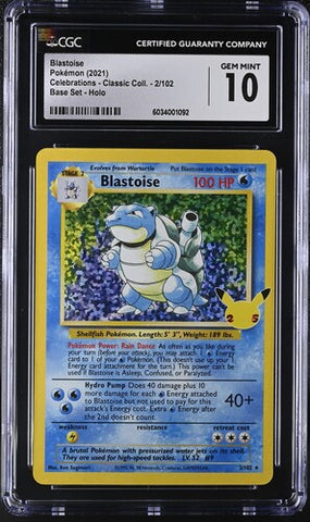 Blastoise 2/102 Celebrations Classic Coll. CGC 10 6034001092