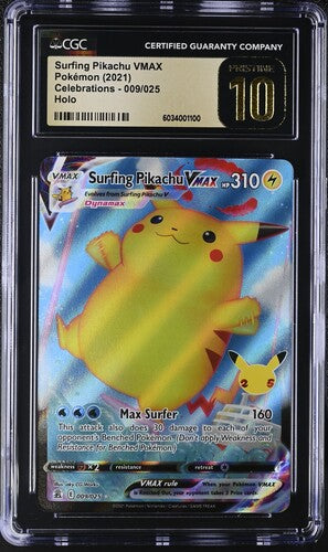 Surfing Pikachu VMAX 009/025 Celebrations CGC Pristine 10 6034001100
