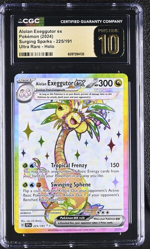 Alolan Exeggutor ex 225/191 Surging Sparks CGC Pristine 10 6097394135