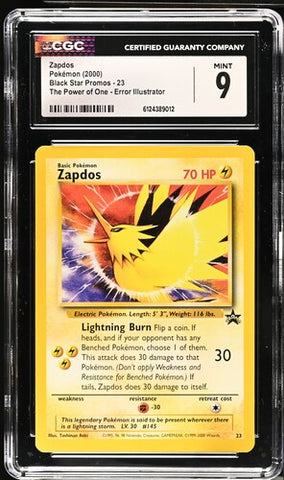 Zapdos (23) Black Star Promo The Power of One - Illustrator Error CGC 9 6124389012