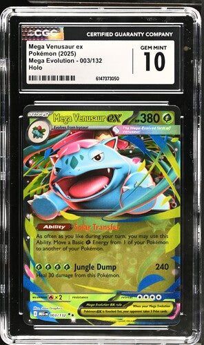 Mega Venusaur ex 003/132 Mega Evolution CGC 10 6147373050