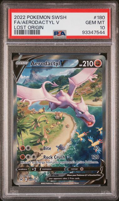 Aerodactyl V 180/196 Lost Origin PSA 10 93347544