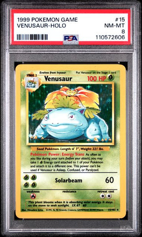 Venusaur - Holo 15/102 Base Set PSA 8 110572606