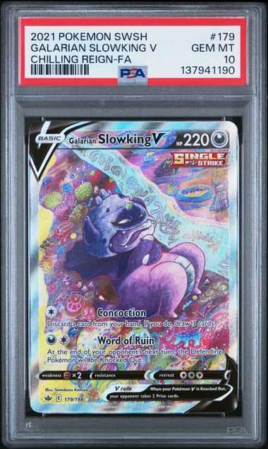 Galarian Slowking V 179 Chilling Reign Full Art PSA 10 137941190