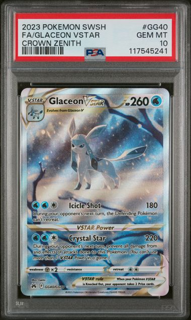 Glaceon VSTAR GG40/GG70 Crown Zenith PSA 10 117545241