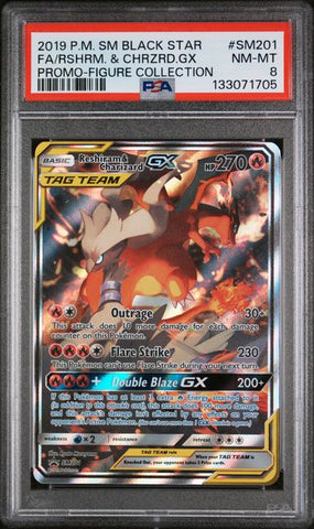 Reshiram & Charizard GX SM201 Black Star Promo PSA 8 133071705