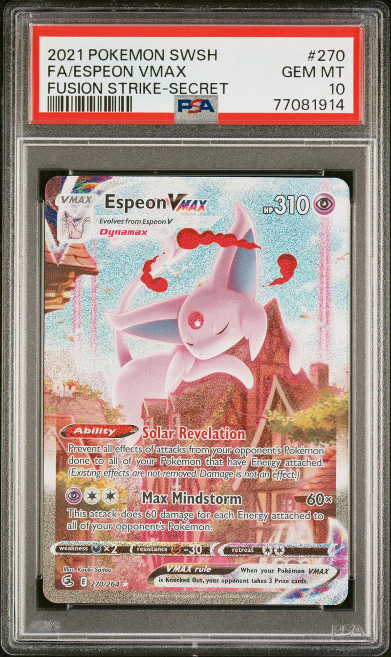Espeon VMAX 270/264 Fusion Strike PSA 10 77081914