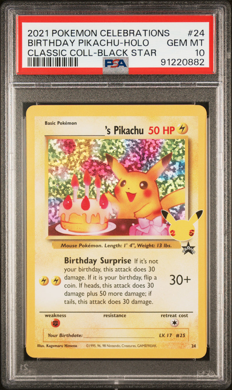 Birthday Pikachu 24 Celebrations Classic Collection PSA 10 91220882