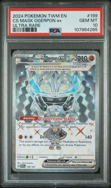 Cornerstone Mask Ogerpon ex 199/167 Twilight Masquerade PSA 10 107864265