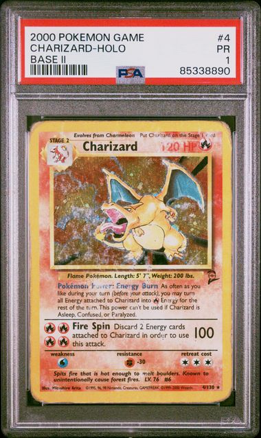 Charizard - Holo 4/130 Base Set 2 PSA 1 85338890