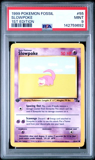 Slowpoke 55/62 Fossil 1st Edition PSA 9 142759692
