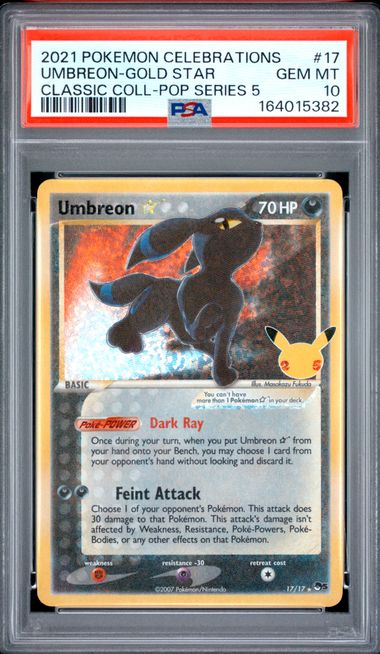 Umbreon Gold Star 17/17 Celebrations Classic Coll. PSA 10 164015382