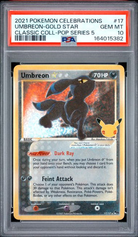 Umbreon Gold Star 17/17 Celebrations Classic Coll. PSA 10 164015382