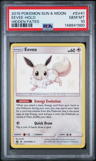 Eevee V41/SV94 Hidden Fates PSA 10 148841980