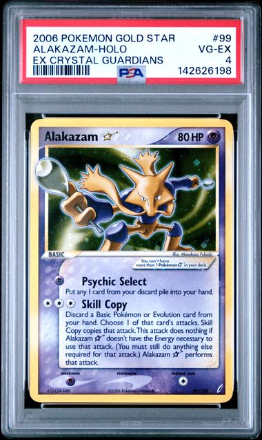 Alakazam Gold Star 99/100 EX Crystal Guardians PSA 4 142626198