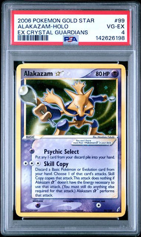 Alakazam Gold Star 99/100 EX Crystal Guardians PSA 4 142626198