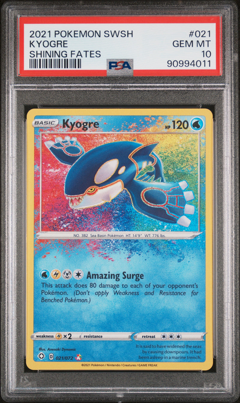 Kyogre 021/072 Shining Fates Amazing Rare PSA 10 90994011