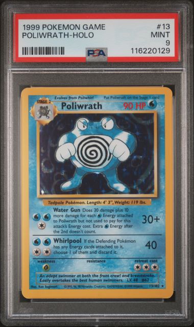 Poliwrath 13/102 Base Set PSA 9 116220129