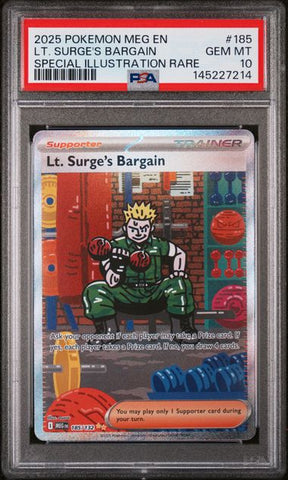 Lt. Surge's Bargain 185/132 Mega Evolution PSA 10 145227214