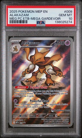 Alakazam 009 Mega Evolution Pokemon Center Promo PSA 10 138025274