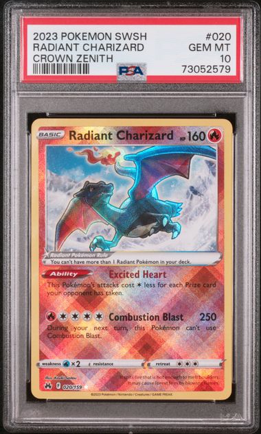 Radiant Charizard 020/159 Crown Zenith PSA 10 73052579
