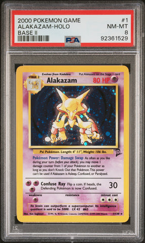 Alakazam 1/130 Base Set 2 PSA 8 92361529