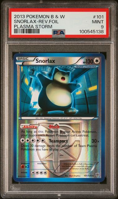 Snorlax 101/135 Plasma Storm PSA 9 100545138