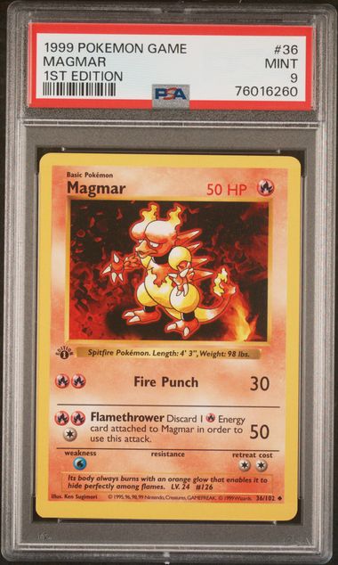Magmar 36/102 Base Set 1st Edition PSA 9 76016260